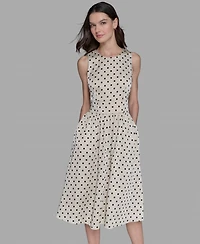 Karl Lagerfeld Paris Women's Hammered Satin Midi Dress