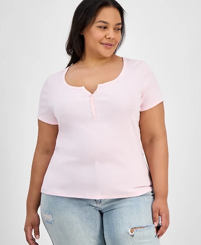 Hippie Rose Trendy Plus Henley Top