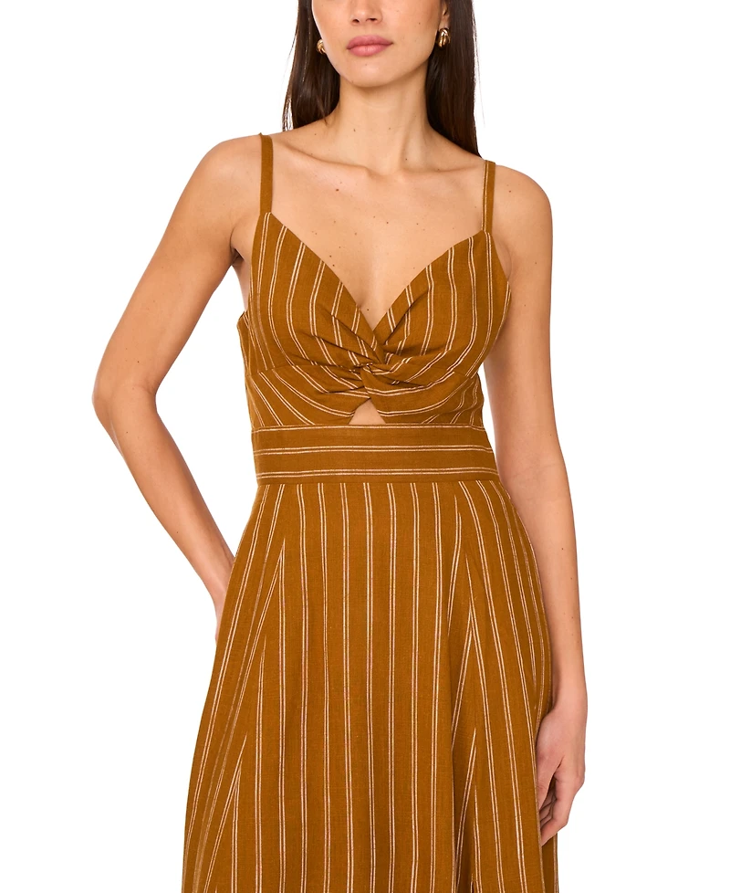 1.state Women's Printed Twist-Front Sleeveless Maxi Dress