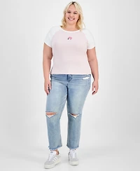 Hippie Rose Trendy Plus Raglan-Sleeve Baby T-Shirt
