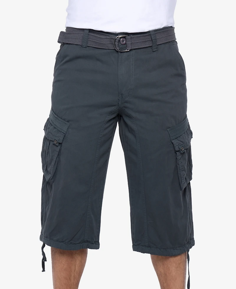 X-Ray Men's Belted Capri Cargo Shorts