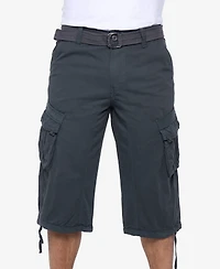 X-Ray Men's Belted Capri Cargo Shorts