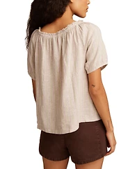 Lucky Brand Linen Peasant Top