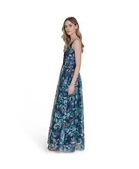 Eliza J Women's Embroidered Sequined Sleeveless Ball Gown