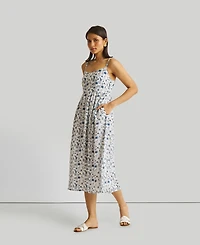Strappy Gathered Midi Women's Dress