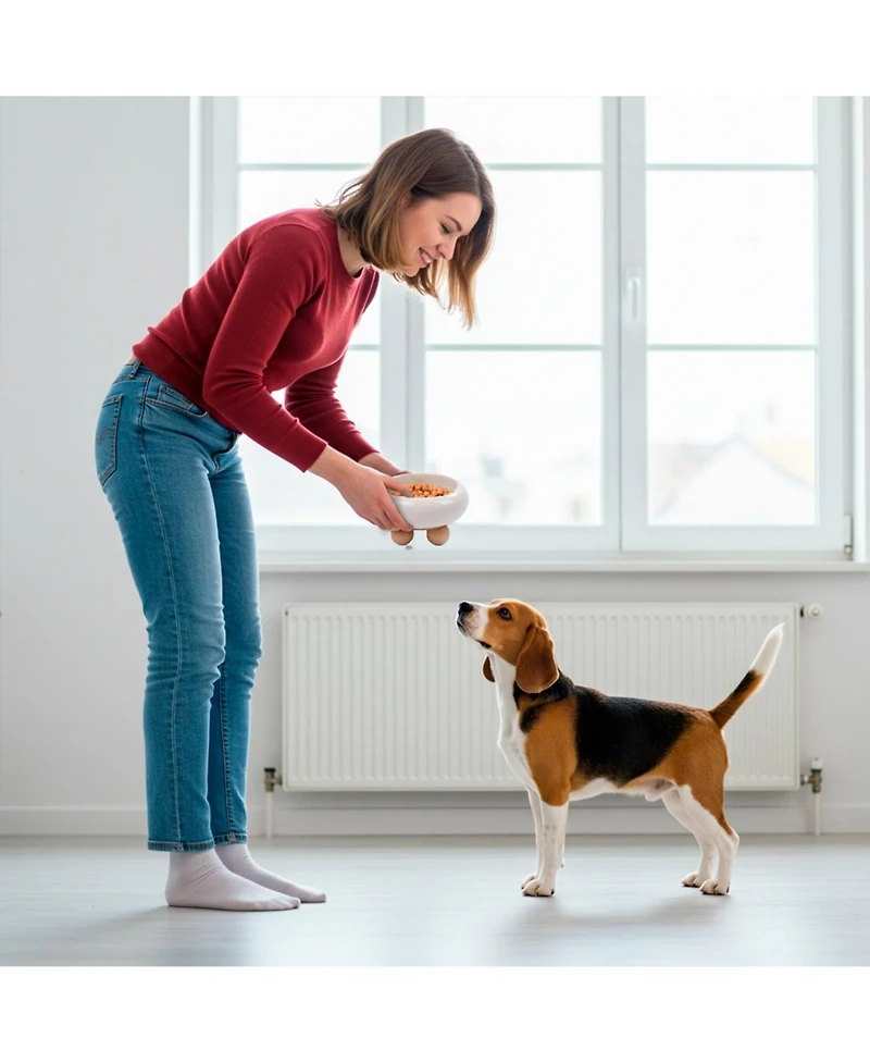 P.t. Supply Co. Elevated Bubble Shaped Stoneware Pet Bowl, Raised Ceramic Food & Water Dish for Dogs and Cats