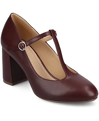 Journee Collection Women's Talani T-strap Almond Toe Dress Pumps