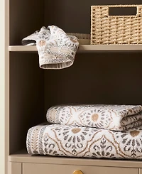 John Robshaw Rangila Cotton Washcloth, 12" x 12"