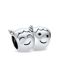 Bling Jewelry Bff Smiling Pigtails Friendship Charm Bead Sterling Silver for European Bracelet