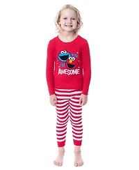 Sesame Street Toddler Girls Elmo Cookie Monster I'm Awesome 2 Piece Long Sleeve Pajama Set
