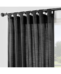 Rustic Weave Linen Curtains (2 Panels) Sheer Window Panel Set, Rod Pocket Curtains