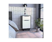 Stylish Contemporary Nightstand in Smokey Tone for Bedroom Storage