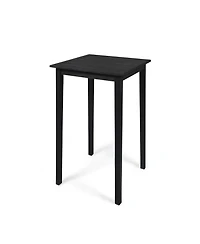 Outdoor Minimalist Acacia Wood Square Bar Table - Dark Gray