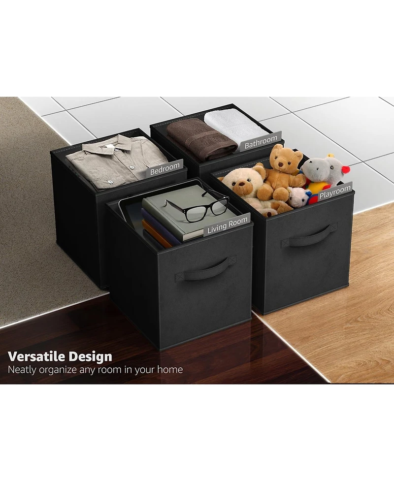 Sorbus 11 Inch Foldable Fabric Storage Cube Bin with Handles - for Organizing Pantry, Closet, Nursery, Playroom