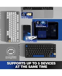 Yunzii AL75 Wireless Mechanical Gaming Keyboard,Full Aluminum Cnc,75% Layout,Bt/2.4G/Wired,Hot Swap,Creamy Switches,Tkl Gasket,Rgb Backlight,Programma