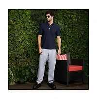 Campus Sutra Men's Navy Blue Seamless Waffle Polo T-Shirt