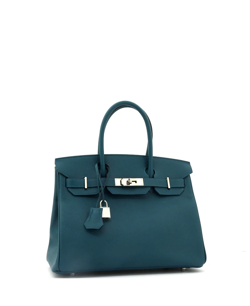 Pre-Owned Hermes Birkin Handbag Epsom with Palladium Hardware