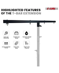 5 Core Dj Lighting T Bar 4 Party Lights Extension Crossbar Tbar 66 lbs Capacity