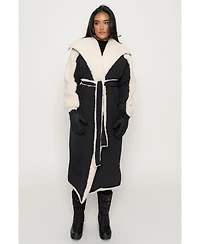 Jluxlabel Women's Contrast Sherpa Coat