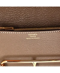 Pre-Owned Hermes Roulis Slim Wallet Chevre Mysore