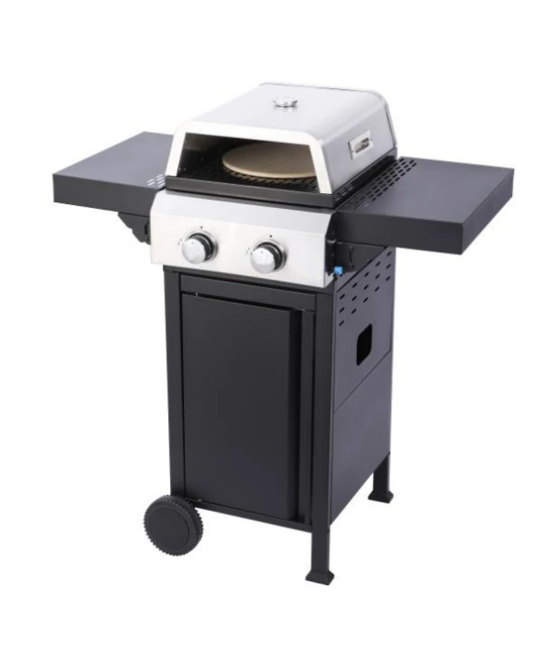 2-Burner Propane Bbq Grill with Pizza Box & Foldable Table
