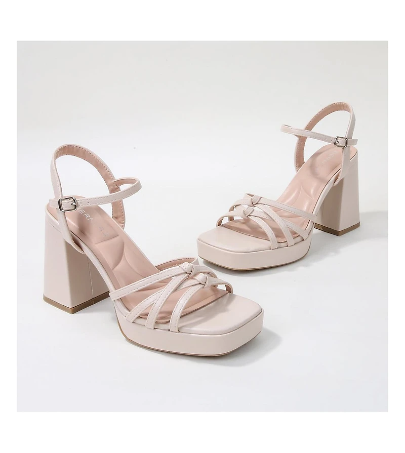 Anita Knotted Strappy Platform Heel Sandals