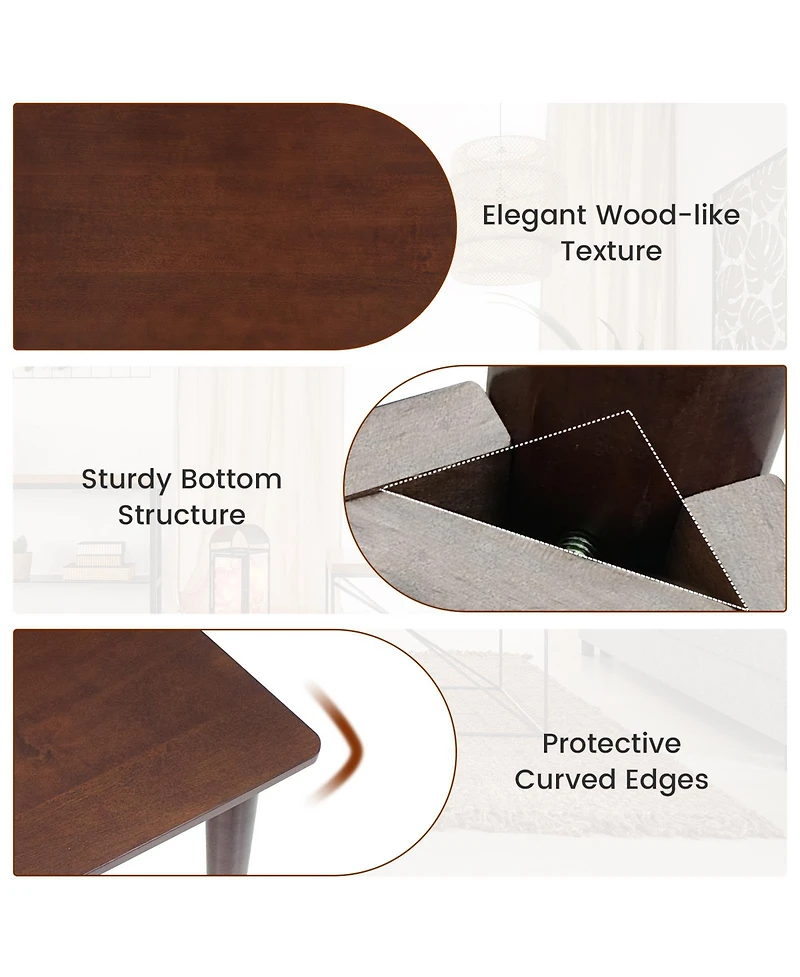 48 Inches Mid Century Dining Table for 4 with Rubber Wood Legs