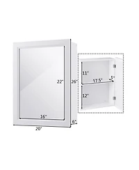 Mirrored Bathroom Medicine Cabinet with Single Door and Adjustable Shelf
