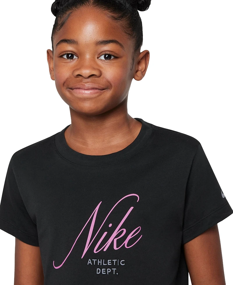 Nike Big Girls Sportswear Cropped Cotton T-Shirt