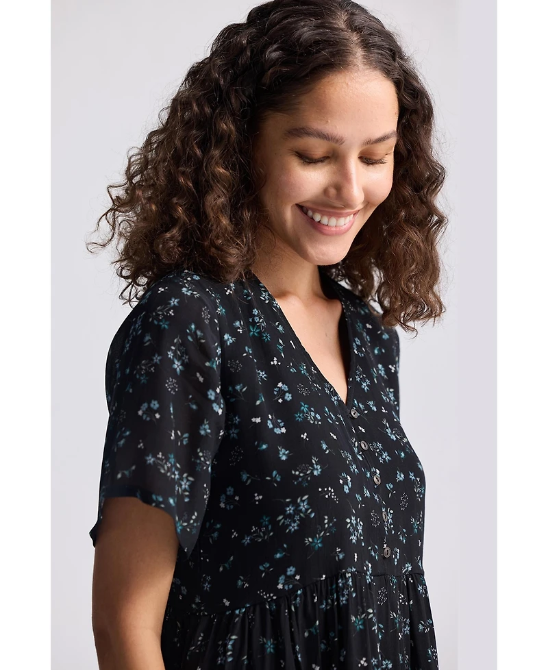 Reistor Women's Floral Short Tiered dress