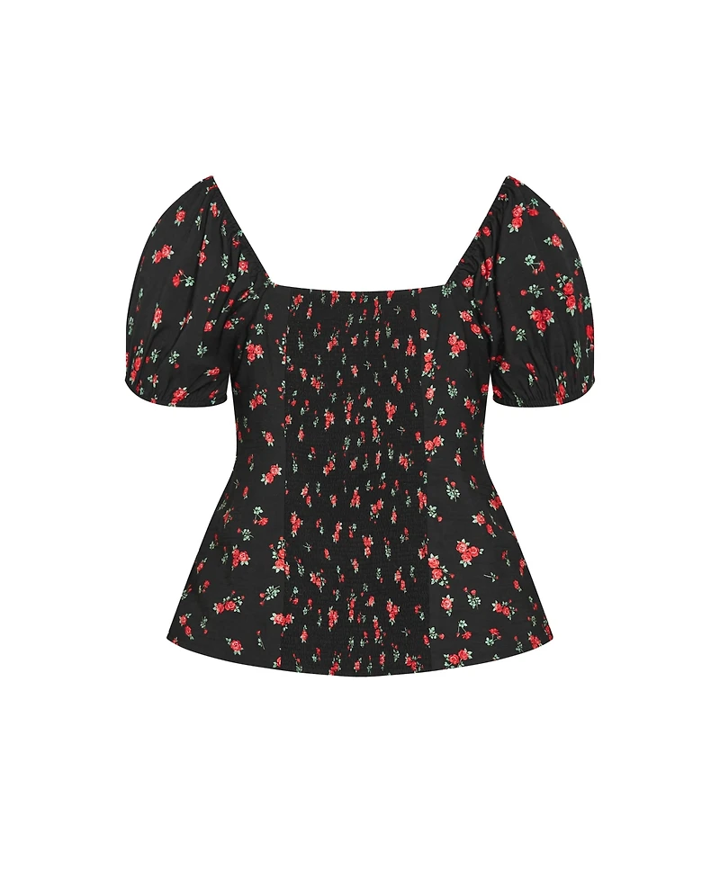 City Chic Plus Daydreamer Print Top