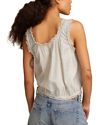 Lucky Brand Women's Printed Cotton Sleeveless Top