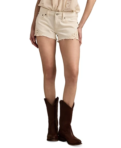 Lucky Brand Women's Festival Low-Rise Distressed Denim Shorts