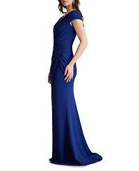 Tadashi Shoji Women's Cargill Pleated Draped Gown