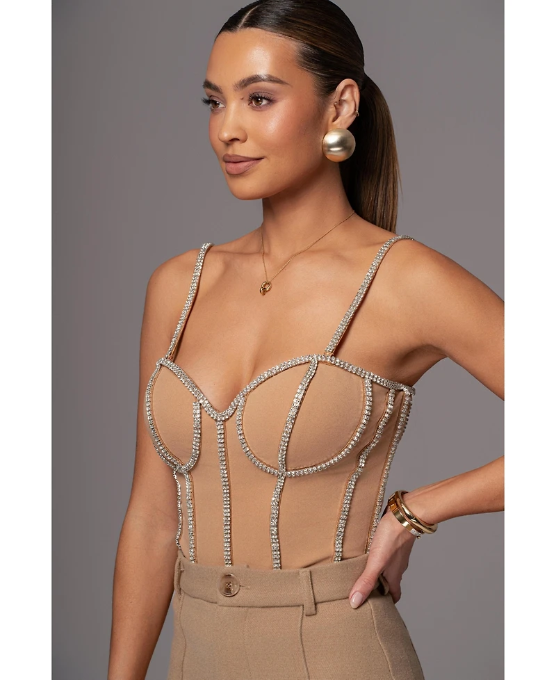 Jluxlabel Women's Illusions Rhinestone Corset