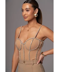Jluxlabel Women's Illusions Rhinestone Corset