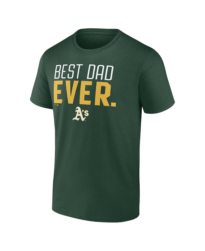 Fanatics Mto Label Men's Green Athletics Best Dad Ever T-Shirt