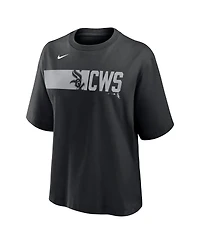 Nike Women's Black Chicago White Sox Knockout Boxy T-Shirt