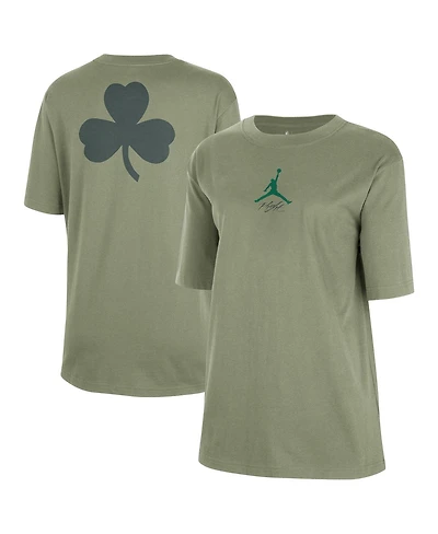 Jordan Women's Green Boston Celtics Courtside Statement Edition Boyfriend T-Shirt