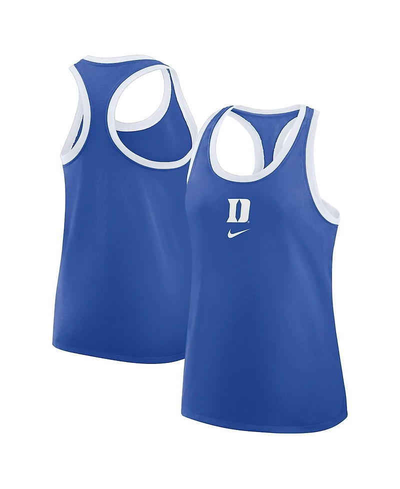 Nike Women's Royal Duke Blue Devils Primetime Tri-Blend Racerback Tank Top