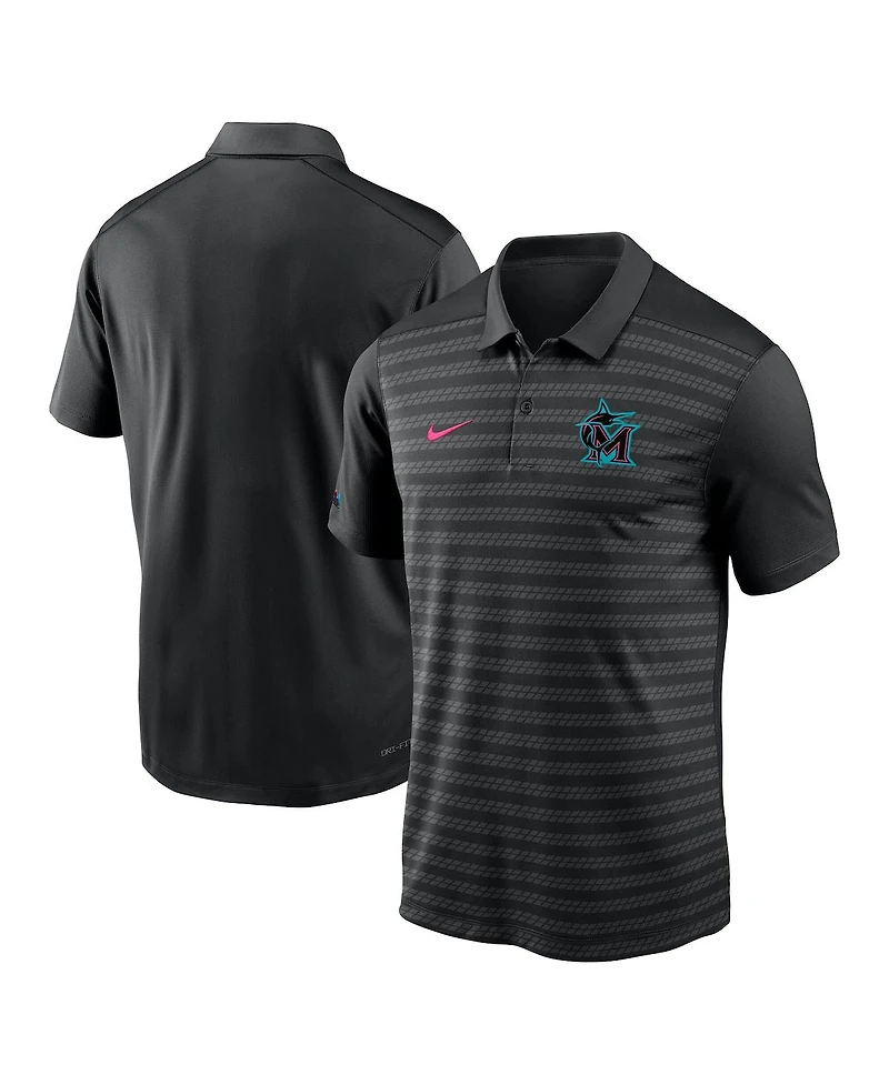 Nike Men's Black Miami Marlins 2025 City Connect Authentic Collection Victory Performance Polo Shirt