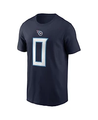 Nike Men's Calvin Ridley Navy Tennessee Titans Player Name Number T-Shirt