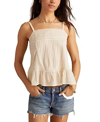 Lucky Brand Women's Embroidered Square-Neck Sleeveless Top