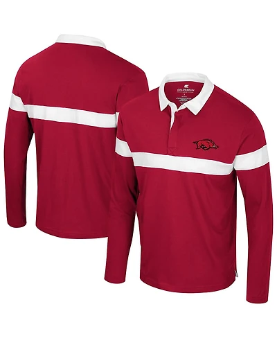 Colosseum Men's Cardinal Arkansas Razorbacks Too Cool for School Long Sleeve Polo Shirt