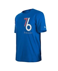 New Era Men's Royal Philadelphia 76ers 2024/25 City Edition Chenille Heavyweight T-Shirt