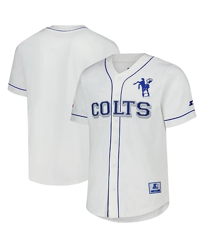Starter Men's White Indianapolis Colts Relay Vintage Full-Button Baseball Jersey