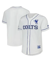 Starter Men's White Indianapolis Colts Relay Vintage Full-Button Baseball Jersey