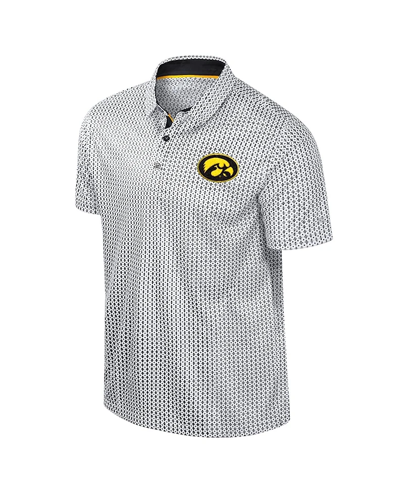 Colosseum Men's Black Iowa Hawkeyes Big Tall Marty Rival Polo Shirt