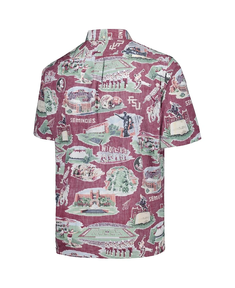 Men's Reyn Spooner Garnet Florida State Seminoles Scenic Button-Down Shirt