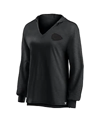 Fanatics Women's Kansas City Chiefs Blackout Slub Hoodie V-Neck Long Sleeve Sweatshirt